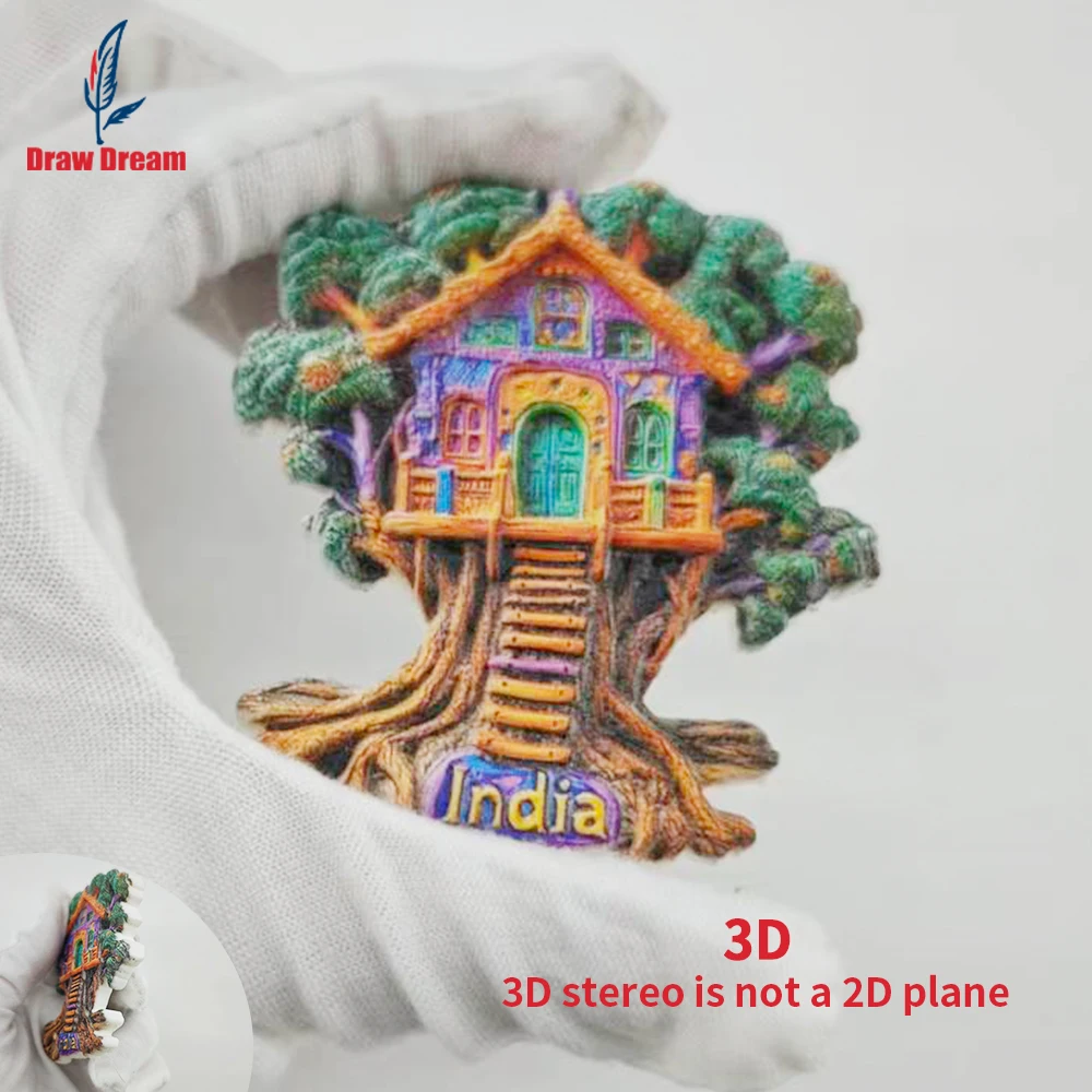 1 Stück Indischer Kreativer 3D-geprägter Kühlschrankmagnet, Weltreise-Souvenir-Kollektion, geeignet für Heim- und Bürodekoration, personalisierter exklusiver Reise-Souvenir-Magnet, Kühlschrankmagnet,