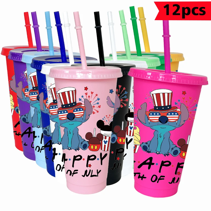 

12Pcs/pack Disney Mickey Monster 26oz colorful plastic tumbler birthday party drinking utensils juice coffee cup