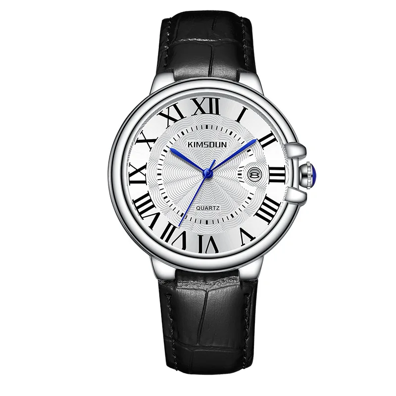 Orologio da uomo di marca 2025 Business cinturino in pelle impermeabile trasparente di fascia alta Roma orologio al quarzo moda maschile orologi regalo