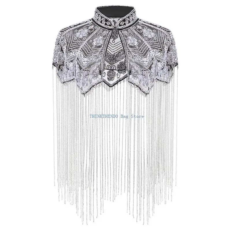 340D Fashionable Long Tassels Shawl For Dresses Dinner Parties And Red Carpet Event Formal Occasion Dressingup Shoulder Cover
