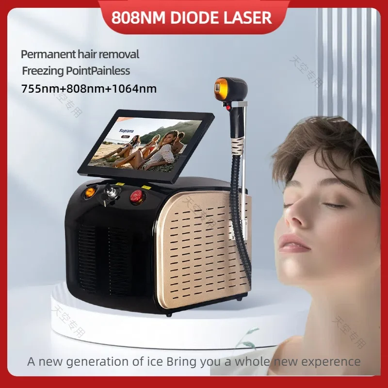 

3500W 755 808 1064nm 3 Wavelength Hair Removal Machine Cooling Painless Beauty Machine For Salon