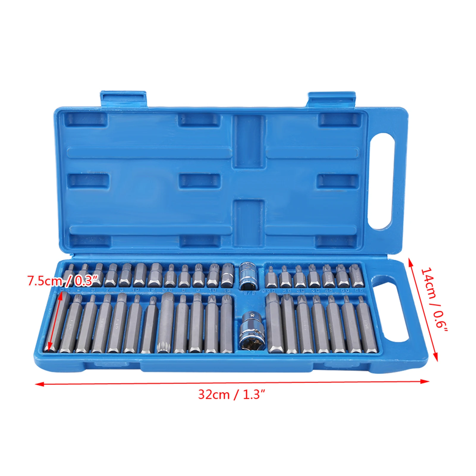 40 unidades Hex Star Torx Soquete Bit Set Kit de ferramentas 1/2 polegadas 3/8 polegadas Drive