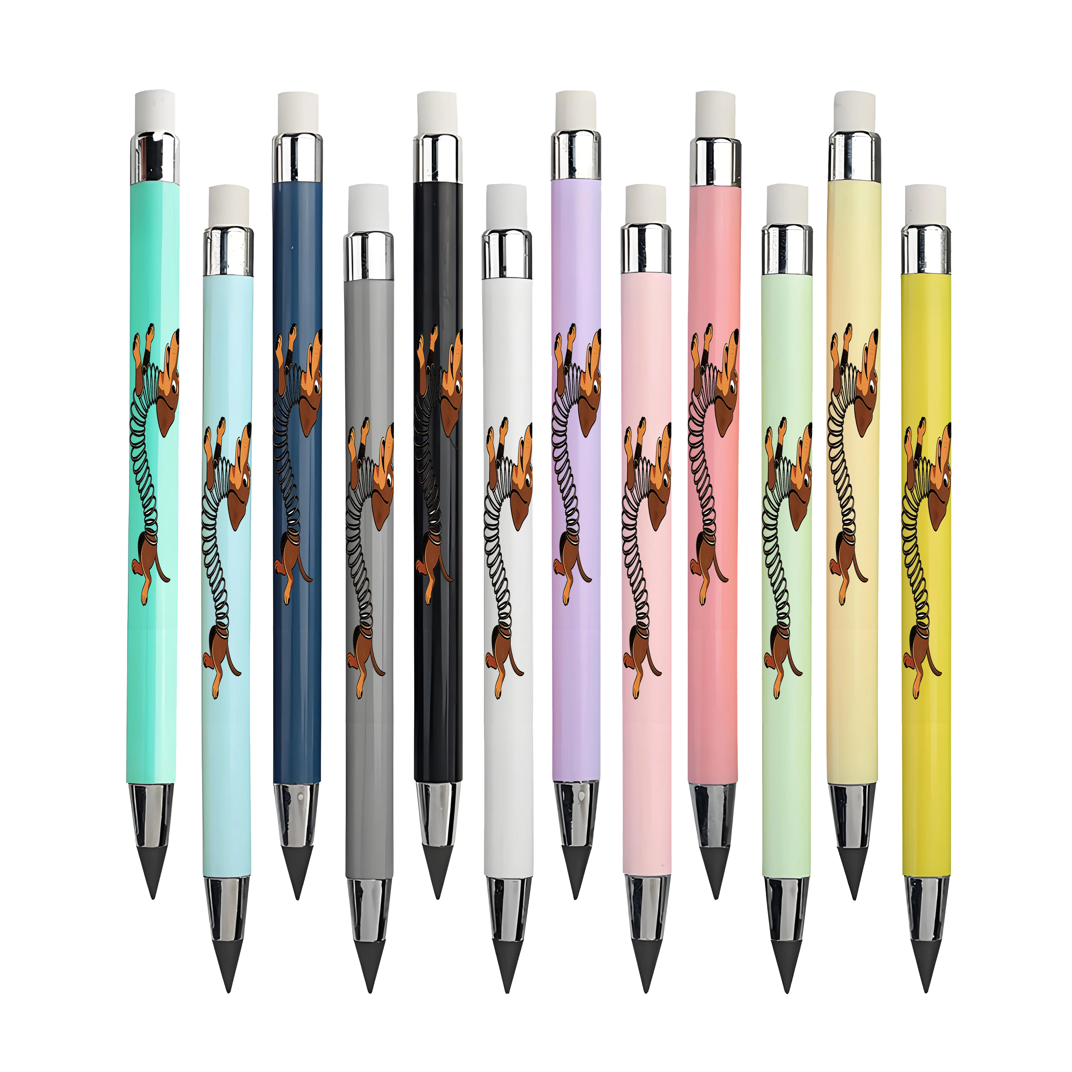 12 قطعة/24 قطعة قلم رصاص أبدي للكلب السجق أسود غير شحذ قلم رصاص أبدي متين وليس من السهل كسر قلم رسم