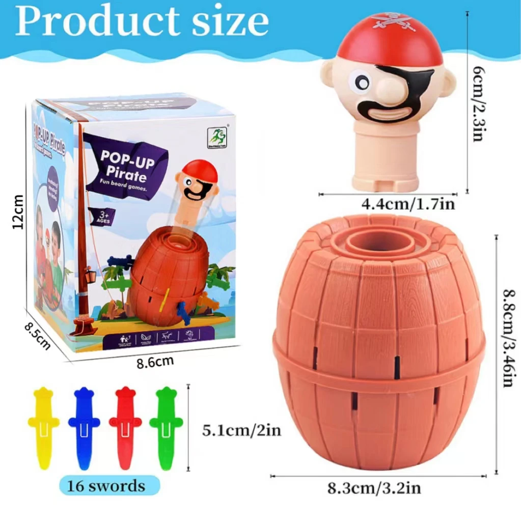 Mini Funny Pirate Barrel Toys Lucky Game Jumping Pirates Bucket Sword Stab Tricky Toy Family Interactive Games For Child Gift
