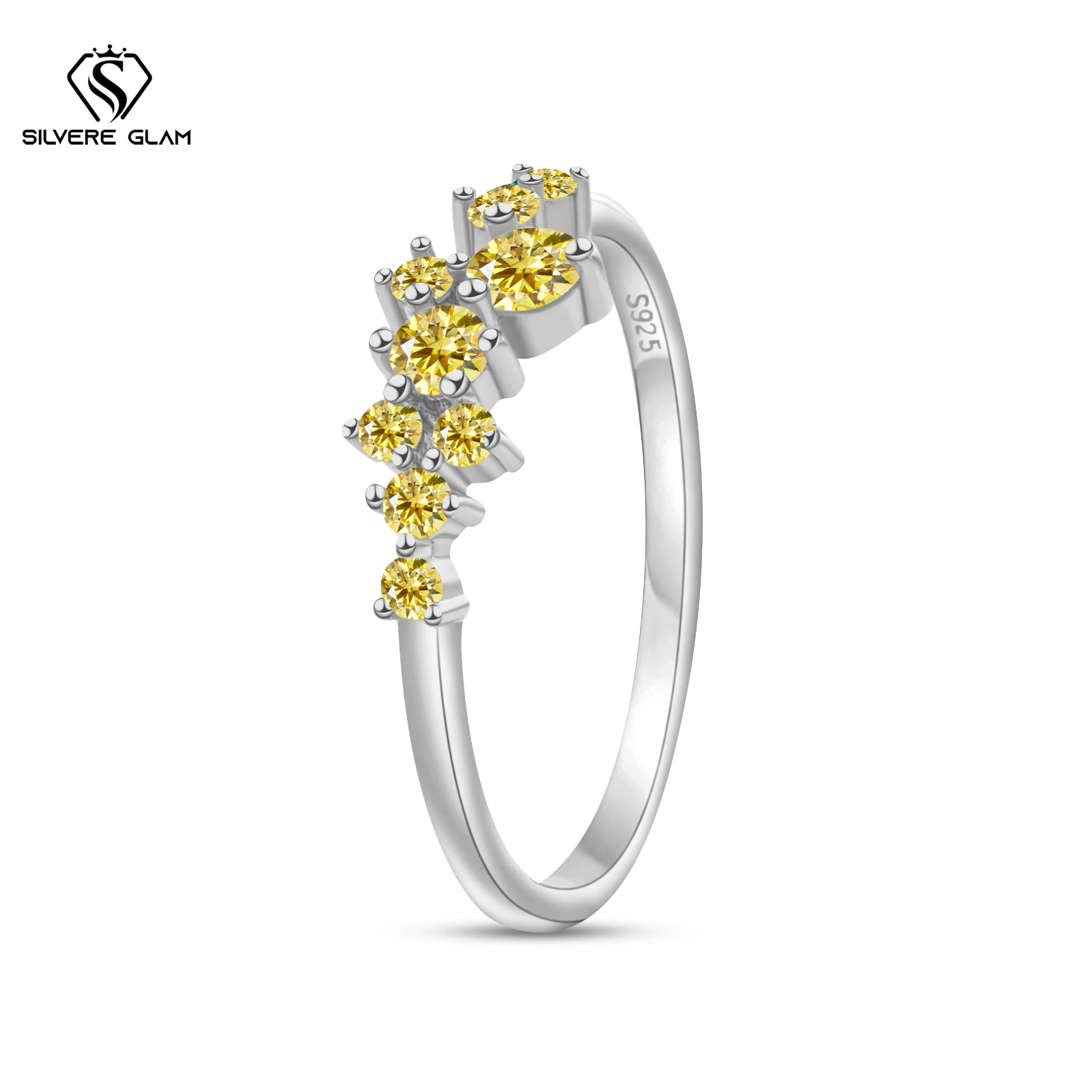 0.3CT D Color Moissanite Star ring 925 sterling silver ring Classic fashion ring for women weddings parties Fine jewelry gifts