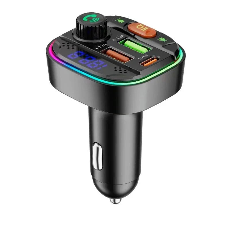 Q29 New Car FM Transmitter Car Bluetooth Handsfree MP3 Player Atmosphere Light PD Quick Charge Dual USB Charge