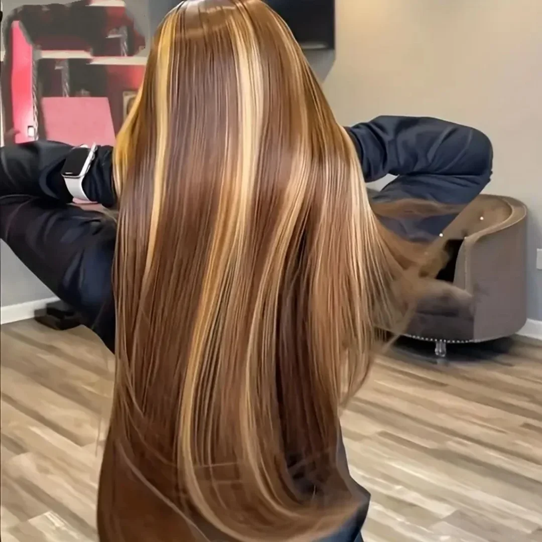 13x4 شفاف مستقيم الدانتيل شعر مستعار أمامي تسليط الضوء على خصلات الشعر المستعار الإنسان الملون للنساء البرازيلي العسل شقراء الدانتيل الباروكات الأمامية