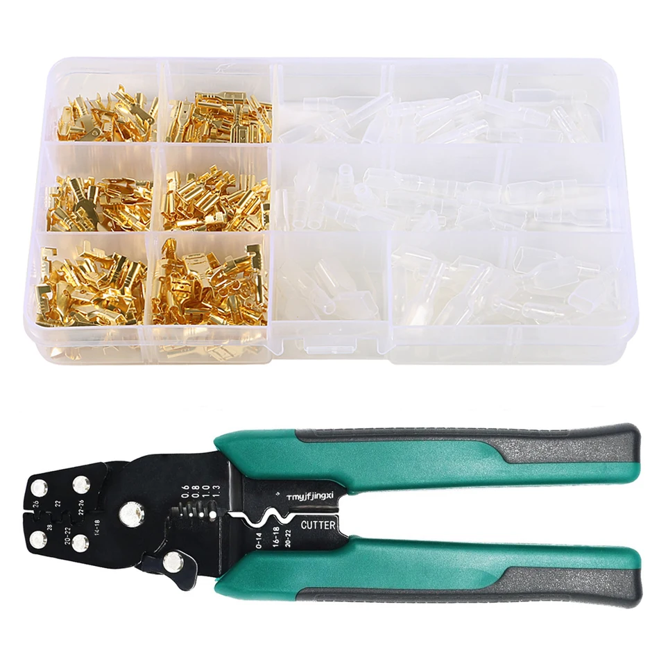 270PCS Box Insulated Male Female Wire Connector with Crimping Tool 2.8/4.8/6.3mm Electrical Crimp Terminals Termin Spade Connect