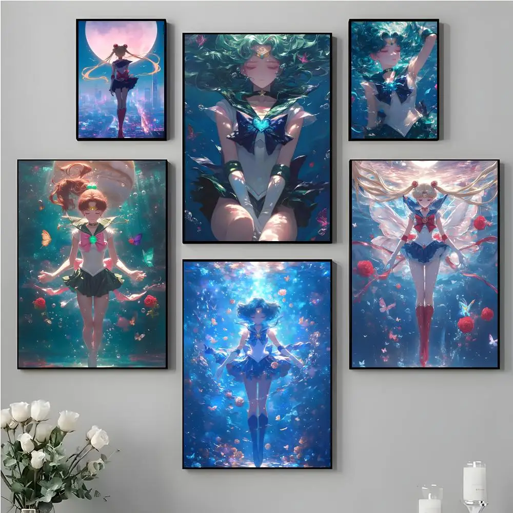 

Classic Girl Comics S-sailormoonS Painting Calligraphy HD Canvas Waterproof Wall Decoration Interior Art For Home Office Bedroom