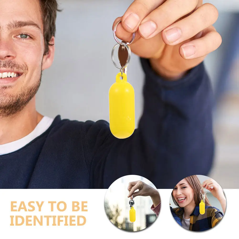 Floating Keychain Vibrant Color Lightweight ABS Alloy Floating Charm Keychain for Boat Keys Surfing Swimming Outdoor Use