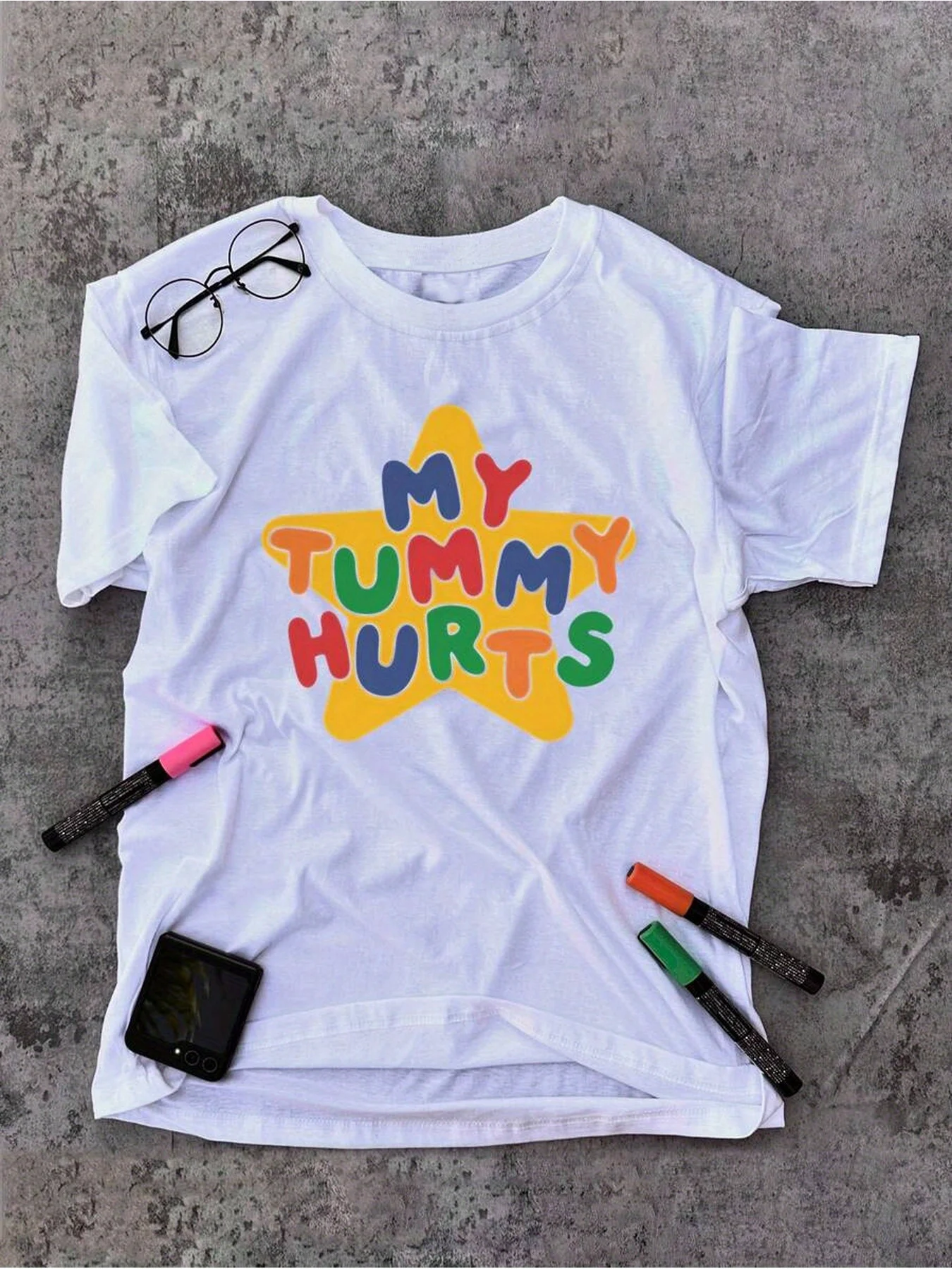 Women'S Casual Cherry Bean Letter Print T-Shirt Short Sleeve Crew Neck Summer Short Sleeved Harajuku Streetwear Tops Tees