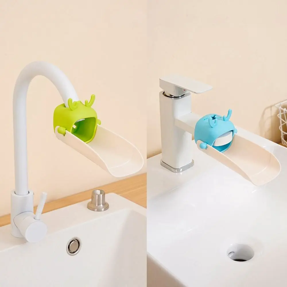 Children Bathroom Deer Tap Faucet Extender Water-saving Cartoon Kids Baby Wash-hand Faucet Extension Bathroom Accessories