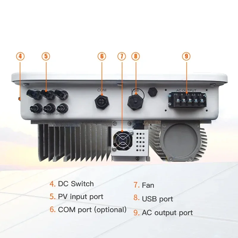 YYHCGrowatt-Inversor com Display LED, Inversor Híbrido Ongrid, 3 Phase, Mod 10ktl3-x, 5kW, 8kW, 10kW