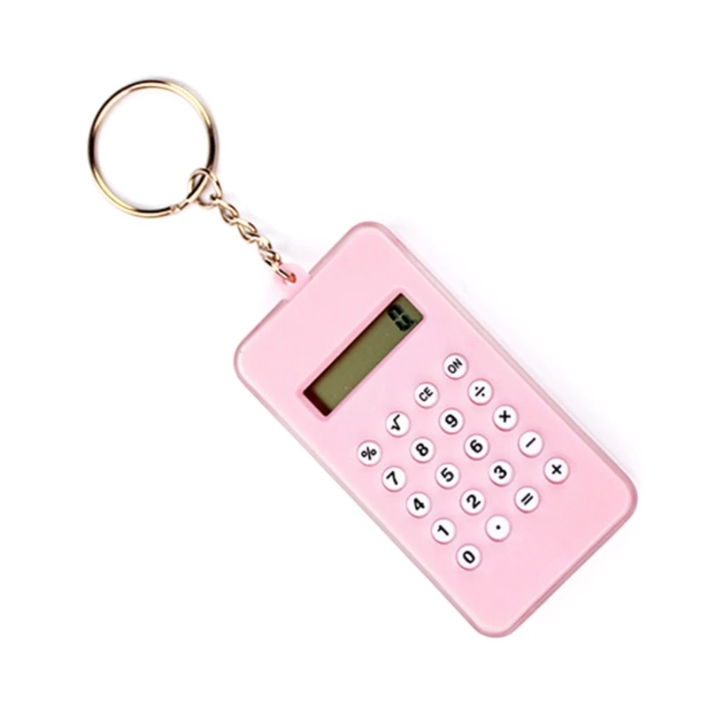 DXAB Leuke Mini Rekenmachine met Doolhof, Zakformaat 8 Cijfers Basis Rekenmachine Draagbare Sleutelhanger Rekenmachine voor Kid