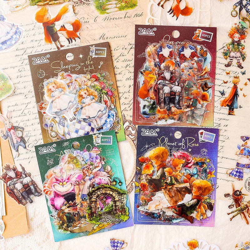 40pcs/lot Memo Pads Material Paper Fantastic Journey Junk Journal Scrapbooking paper Decoration stationery