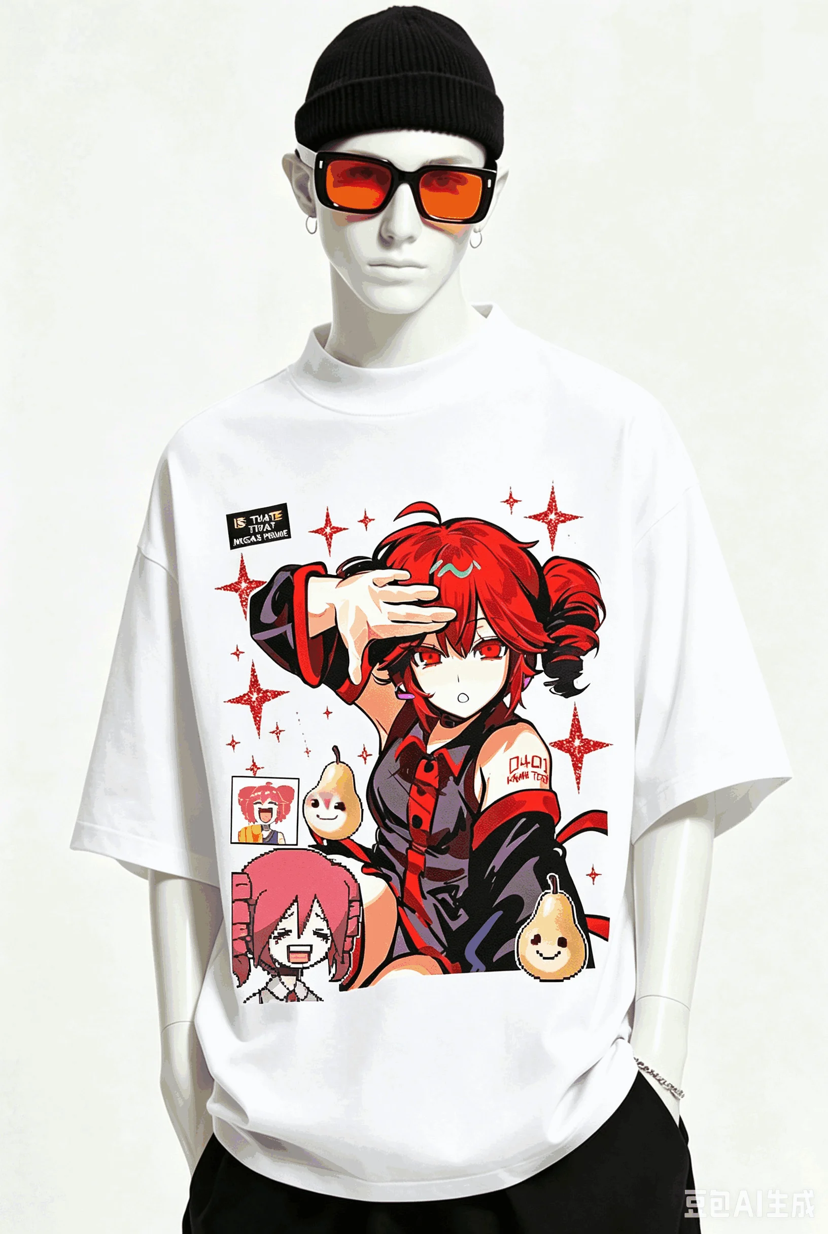 Kasane Teto Oversized Unisex Graphic Print Crew Neck T-Shirt for Men Women high quality Y2k Short Sleeves Streetwear Cotton SOFT