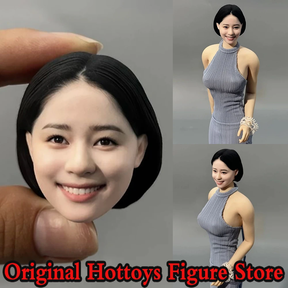 1/6 Scale Female Soldier Head Sculpture MINAMO Confident Girl Mini Head Carving For 12-inches Action Figure Model Doll Toys