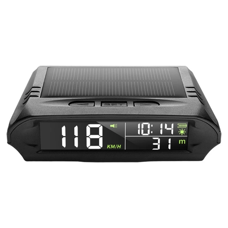 F1CF Solar Powered Vehicle Head Up Display 1000mAh Battery High Brightness Screen Perfect For Convenient Information Display