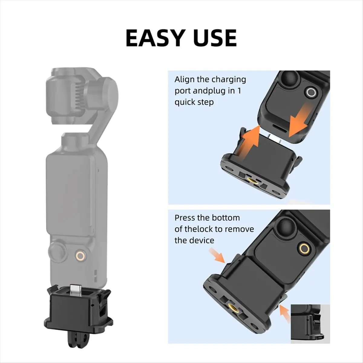 SPECIAL OFFER Charging Adapter Base for 3,Type-C Fast Charge, Quick-Release Dock for Pocket 3 Action Camera