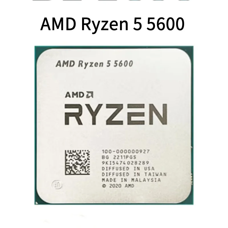 Ryzen 5 5600 R5 5600 Desktops Processor 3.5 GHz 6-Cores 12-Threads DDR4 Zen 3 AM4 CPU Chip Tray for X570 X470 B550 A520 Chipsets