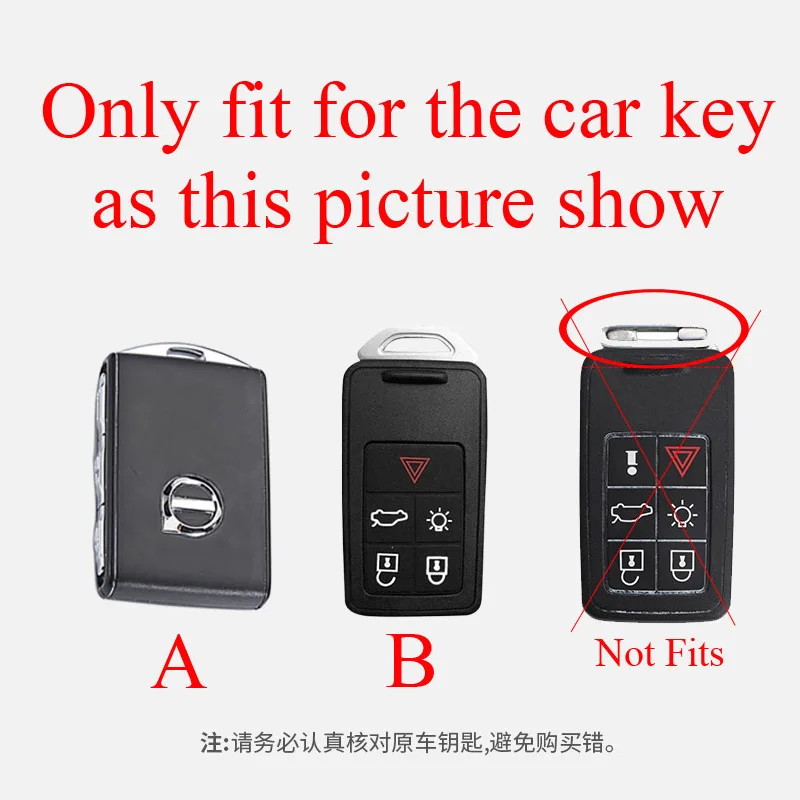 Zinc Alloy +Silicone Car Key Case Cover For Volvo S60 S80 V60 XC60 XC70 S60L S80L V40 XC90 Keyless Entry Remote Key Protection