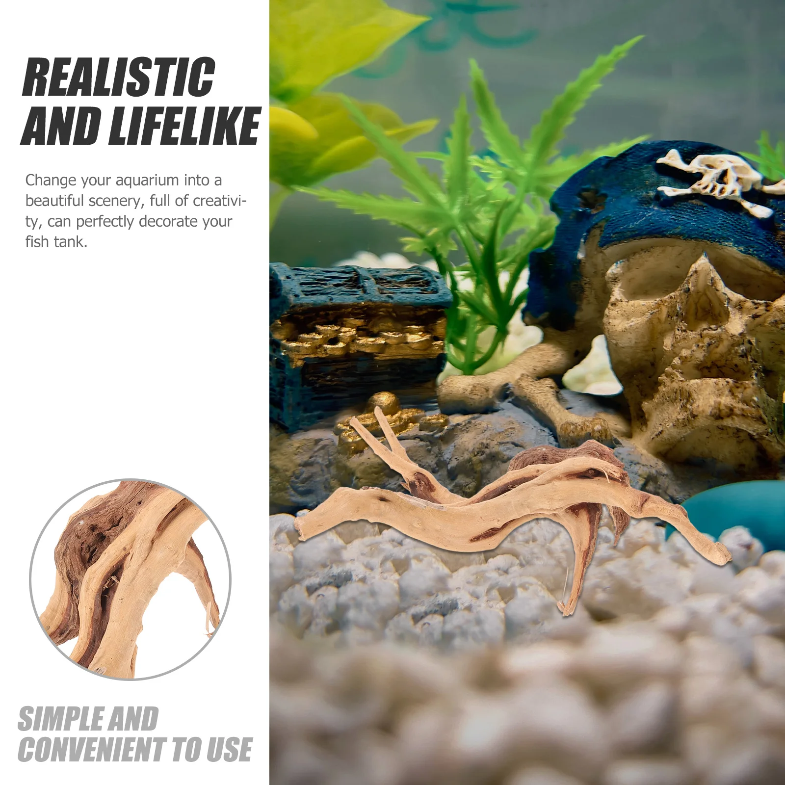 

2pcs Natural Driftwood Decor For Aquarium Fish Tank Landscape Craft Wood Decoration Supplies Random Style Color