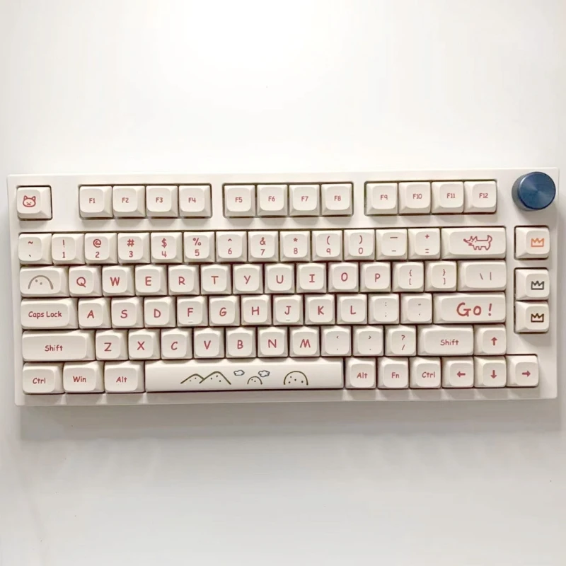 129 teclas xda pbt keycaps sublimação desenho animado keycap para teclado mecânico cereja mx chave