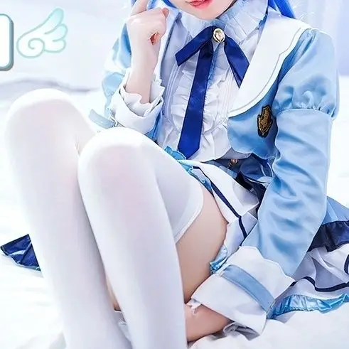 Cos Rainbow Society JK cosplay virtual idol, Tiangong Xin Miao has the same cos suit, cute skirt and full customized campus.