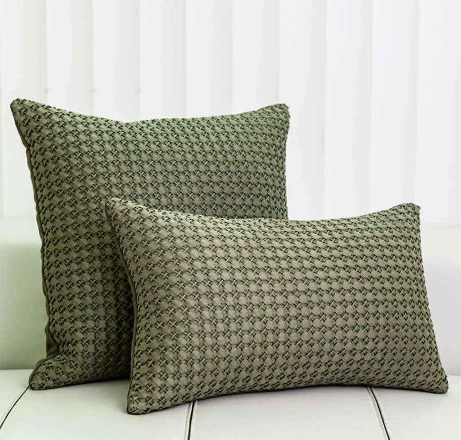 Modern fashion fresh green geometric square throw pillow/almofadas case 30x50 45,nordic simple solid cushion cover home decore