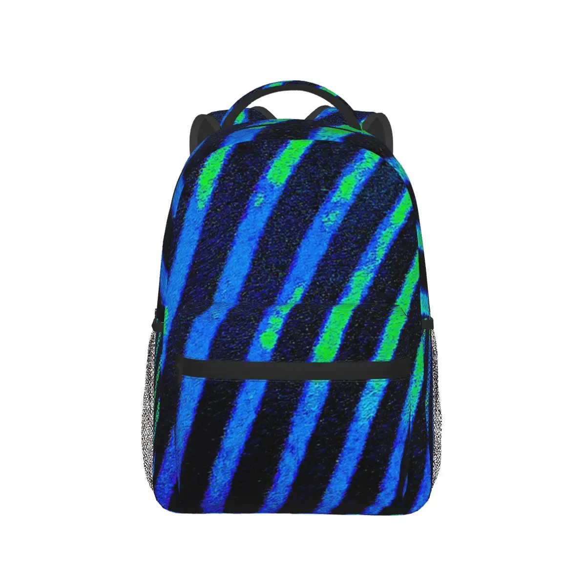 Electric Zebra Stripes In Neon Blue Backpack Hot Sale Daypack Large Capacity Children BookBag School Bag Shoulder Bags Men Women