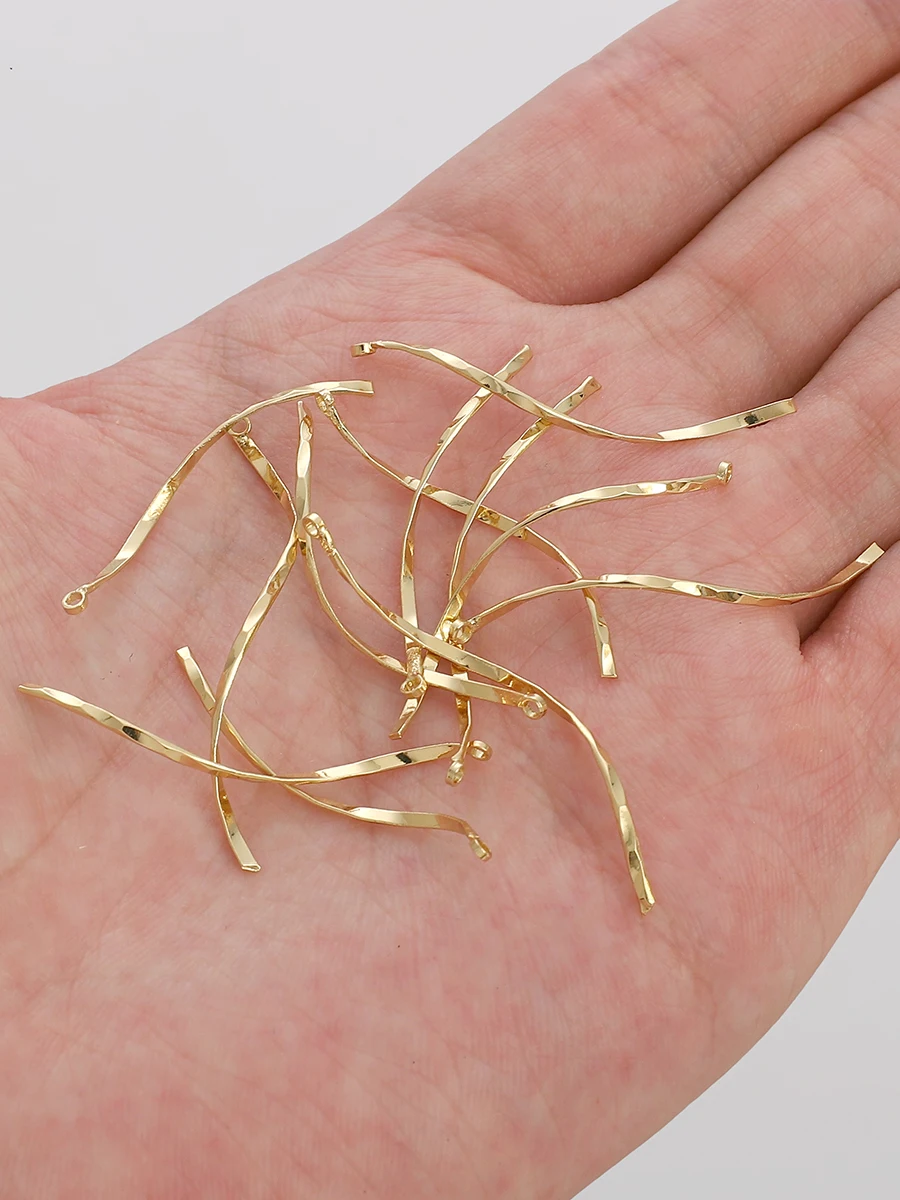 2/10Pcs S-Shaped 14K Gold Double Cylinder Connect Rod Earring Ear Clip Ear Hook DIY Handmade Jewelry Making Accessories