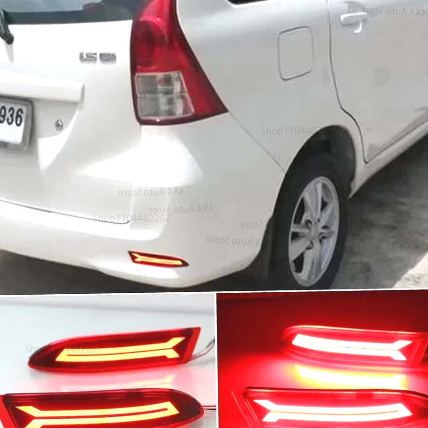 

For Toyota Avanza 2015 2016 ROMADA 2PCS Car Reflector LED Rear Fog Lamp Brake Light Bumper Light Auto Bulb Decoration Lamp