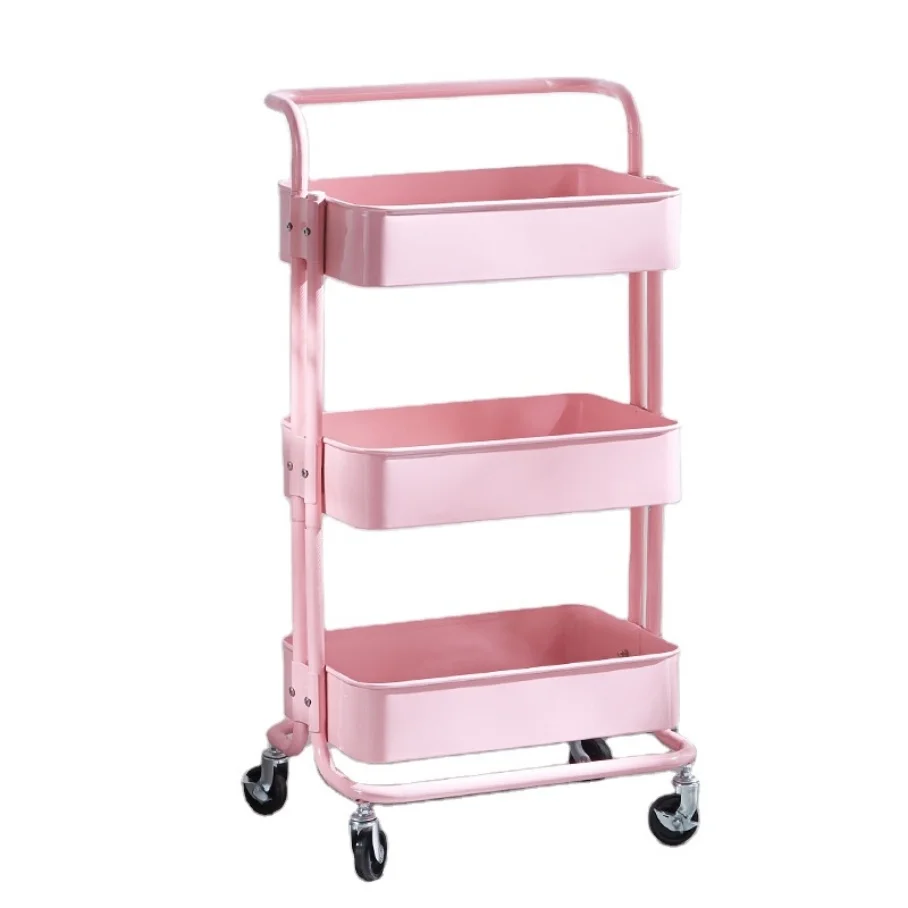 Salon Trolley,3 Tier Nail Cart Storage Rack,SPA Beauty Trolley With 4 Wheels,Stainless Steel,60kg Load Modern