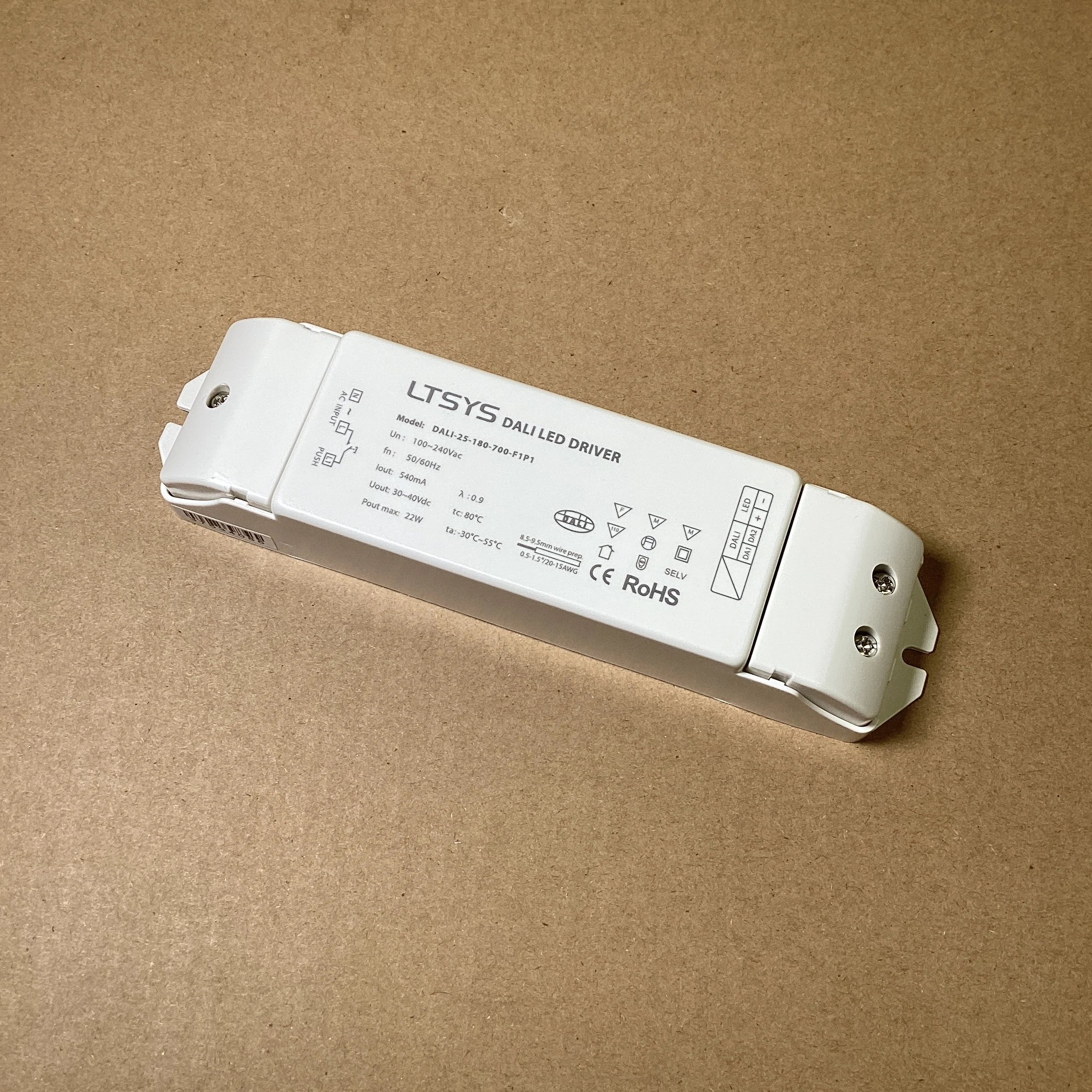 Intelligent CC DALI LED Driver Original T-PWM Dimming 0.1-100% DALI-25-100-700-F1P1 DALI-15-100-400-F1P1 15W 22W
