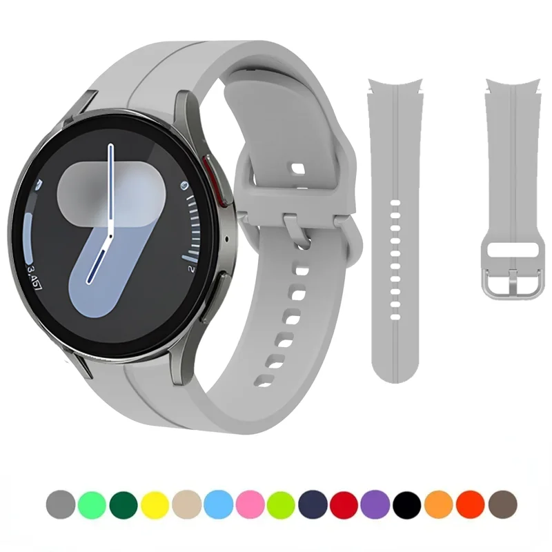 Силиконовые спортивные ремешки для Samsung Galaxy Watch 7/6/5/4 44 мм 40 мм 4 Classic 46 мм 42 мм 6 Classic 47 мм 43 мм Galaxy Watch 5 pro 45 мм