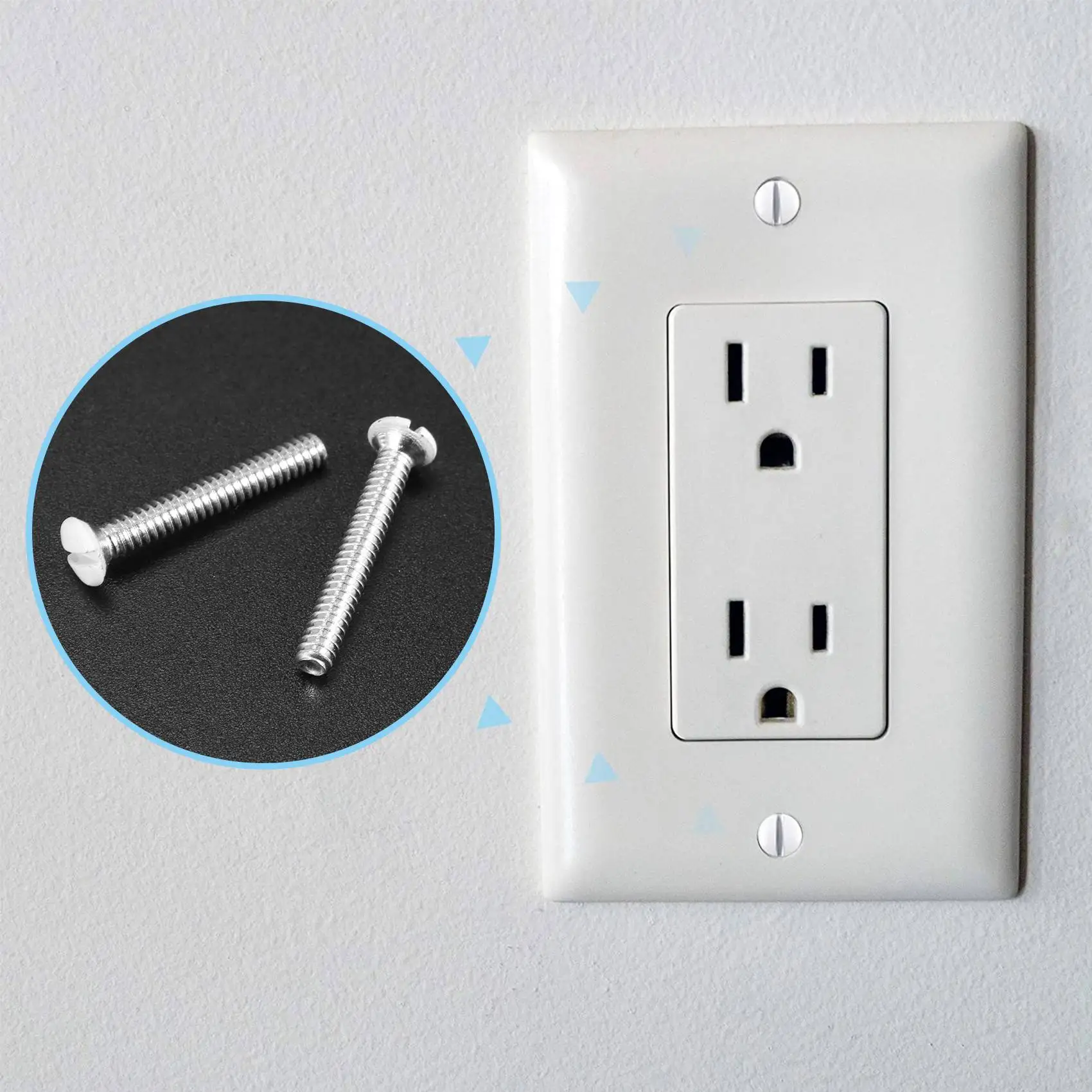 Most-120 قطعة مسامير لوحة الحائط الأبيض 1 بوصة طويلة مشقوق 6-32 المواضيع التبديل غطاء مسامير البيضاوي رئيس المطحونة فتحة مسامير الجدار