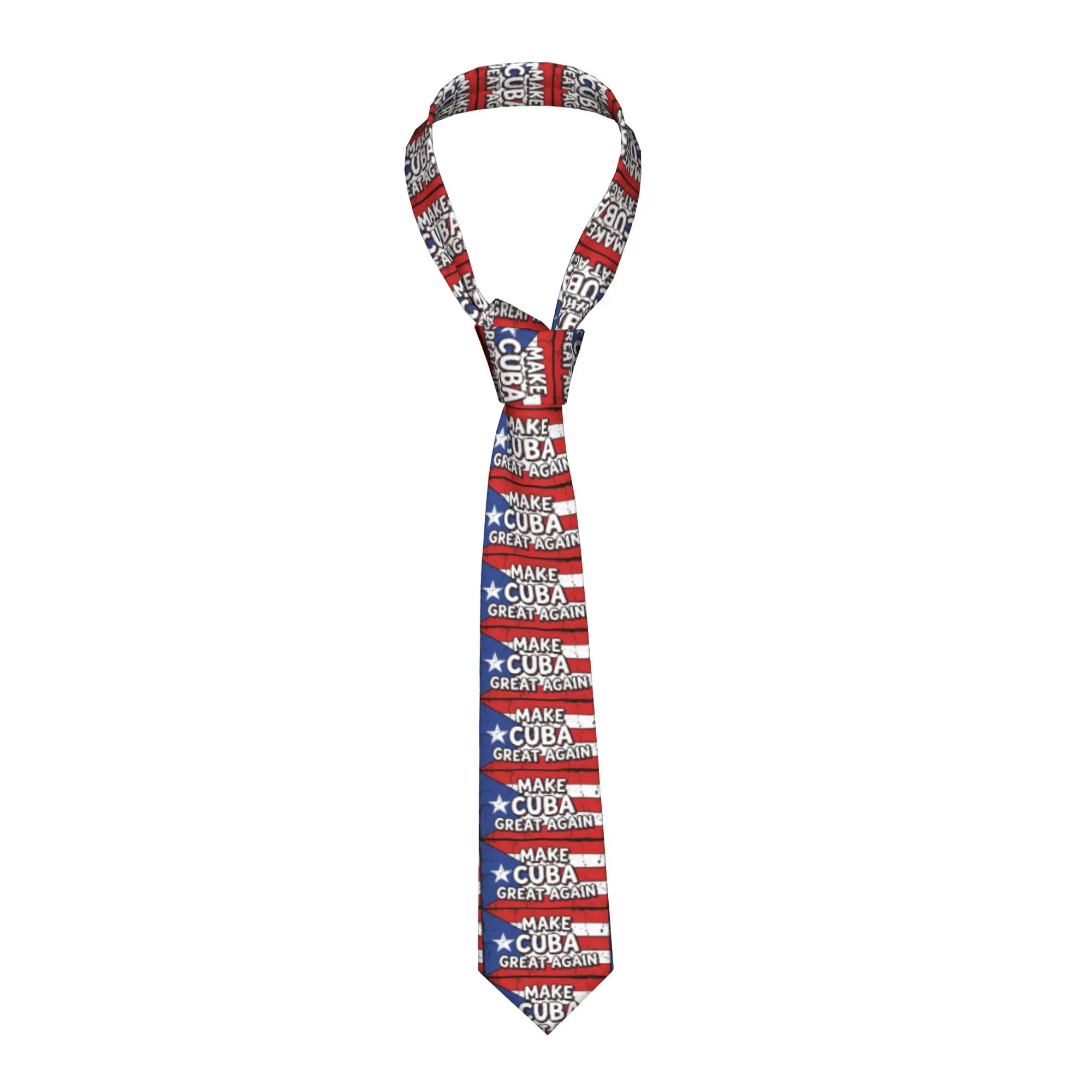 Make Cuba Great Again Cuban Flag Tie Business Neck Ties Funny Neck Tie For Men Custom DIY Collar Tie Necktie Birthday Present