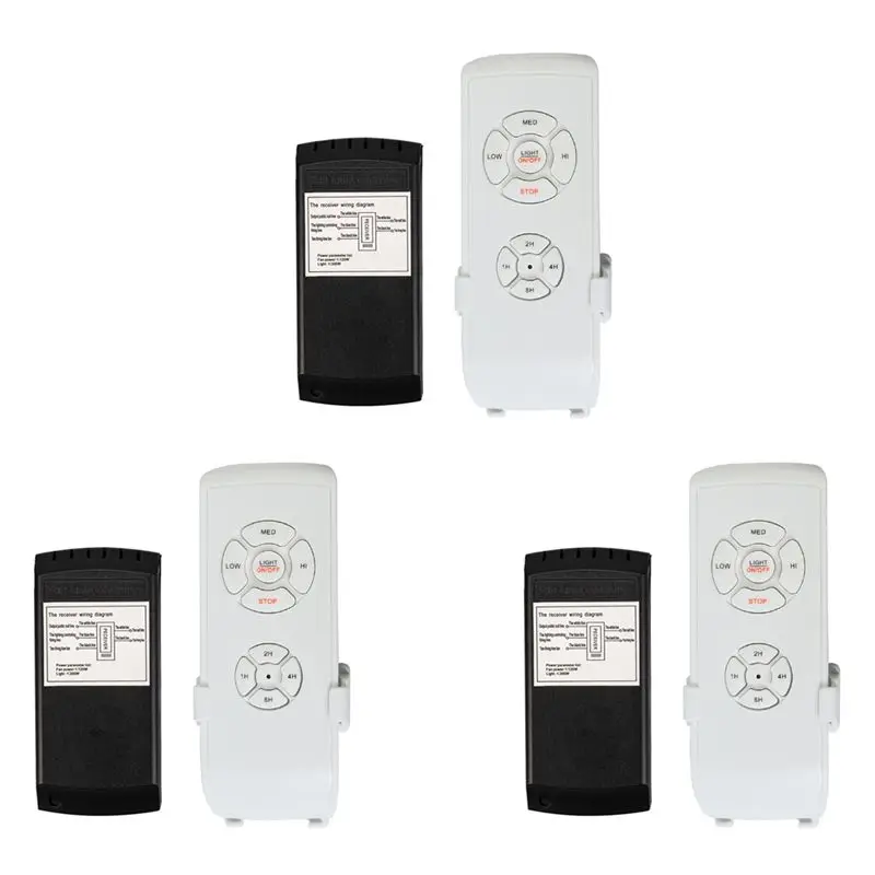 BAAR-3X Ceiling Fan Remote Control Kit,Small Size Universal Ceiling Fans Light Remote, Light,Timing Wireless Control 110V