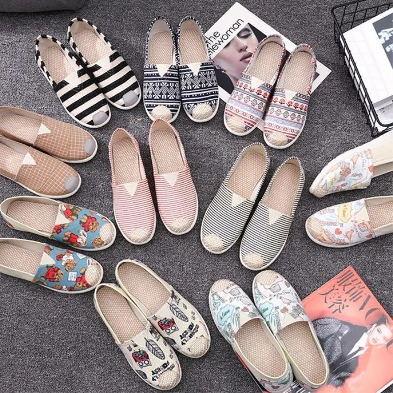 Zapatos Casuales de Verano 2026 para Mujer, Cómodos, Estilo Bohemio, Sin Cordones, Planos, de Lona con Correa, Tipo Mocasín, Alpargatas de Paja