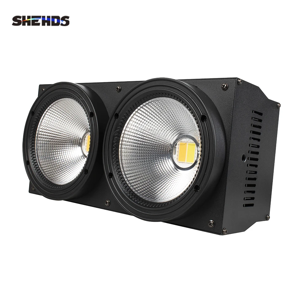 SHEHDS 1pcs LED 2IN1 COB 200W Cool Warm White Lighting 2 Eyes DMX512 for Stage Light Disco Party Christmas Audience Lights