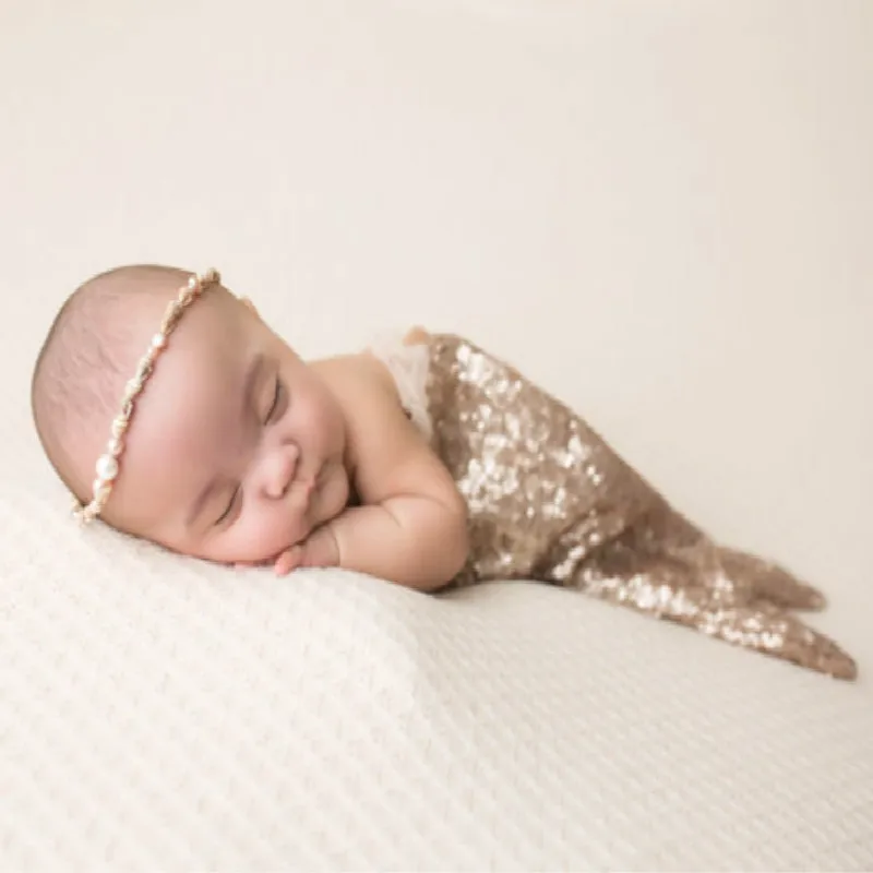 

Newborn Photography Prop Baby Sequin Mermaid Tail Costume Infant Photo Props Accessories Cocoon Clothing