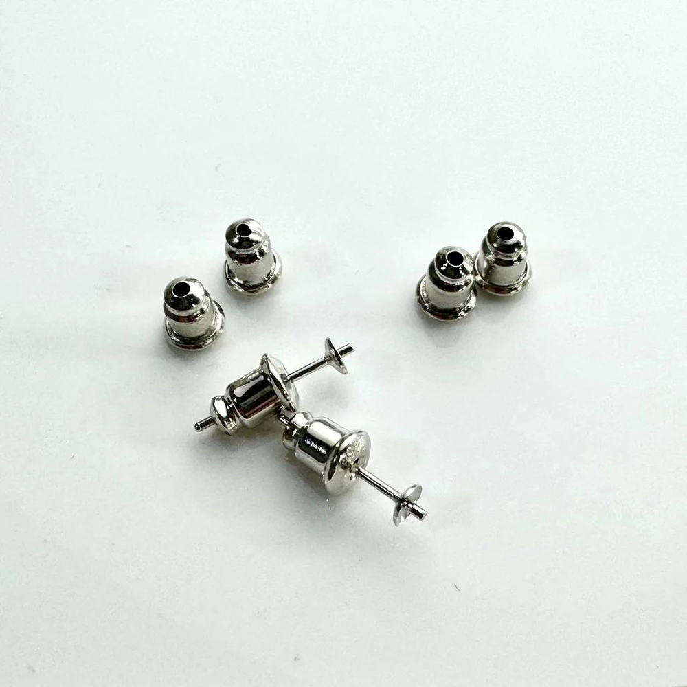 

20 шт. DIY жемчужные аксессуары 925 серебряные серьги-гвоздики пустой держатель, модный золотой серебряный держатель для сережек с круглым стержнем 8-11 мм