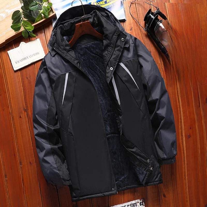 

Мужская зимняя утепленная куртка с флисовой подкладкой для работы на открытом воздухе, ветрозащитная, водонепроницаемая, износостойкая, ветровка, модный городской стиль