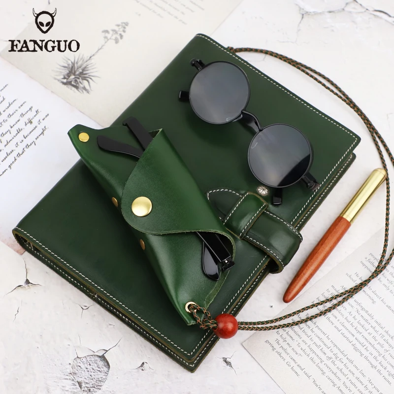 

Cowhide Sunglasses Cases Solid Color Sunglasses Bag Glasses Protective Sleeve Genuine Leather Glasses Case