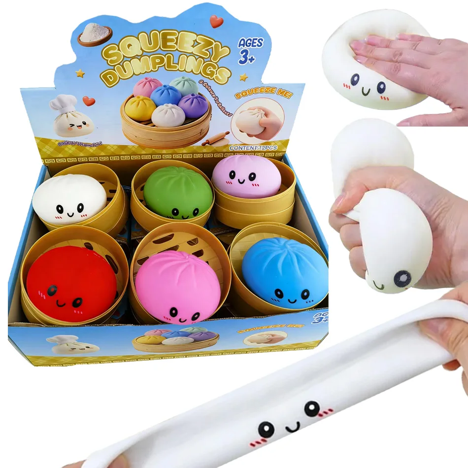 Juguete antiestrés de imitación de dumpling (Siu Bao) de rebote lento, juguete sensorial novedoso para aliviar el estrés y la ansiedad.