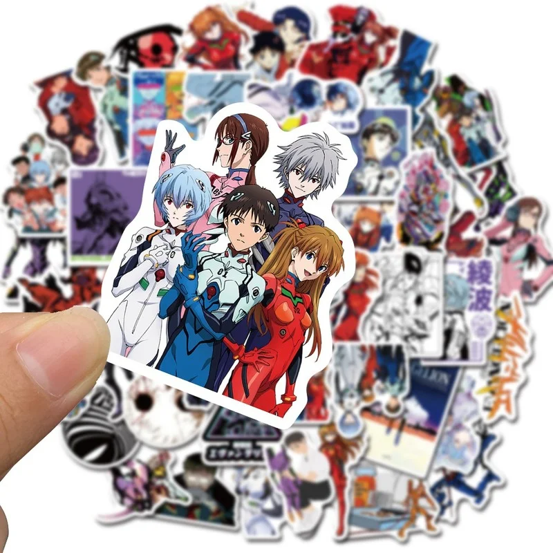 10/50PCS Cartoon Anime Evangelion Character Graffiti Waterproof Sticker Novelty Luggage Decoration Stickers Stationery Stickers