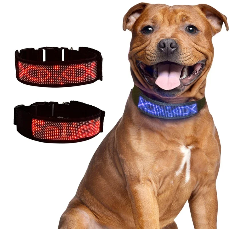 LED Dog Collar USB Rechargeable Light Up Dog Collar Adjustable Comfortable Safety Dog Collar for Small, Medium, Large Dogs