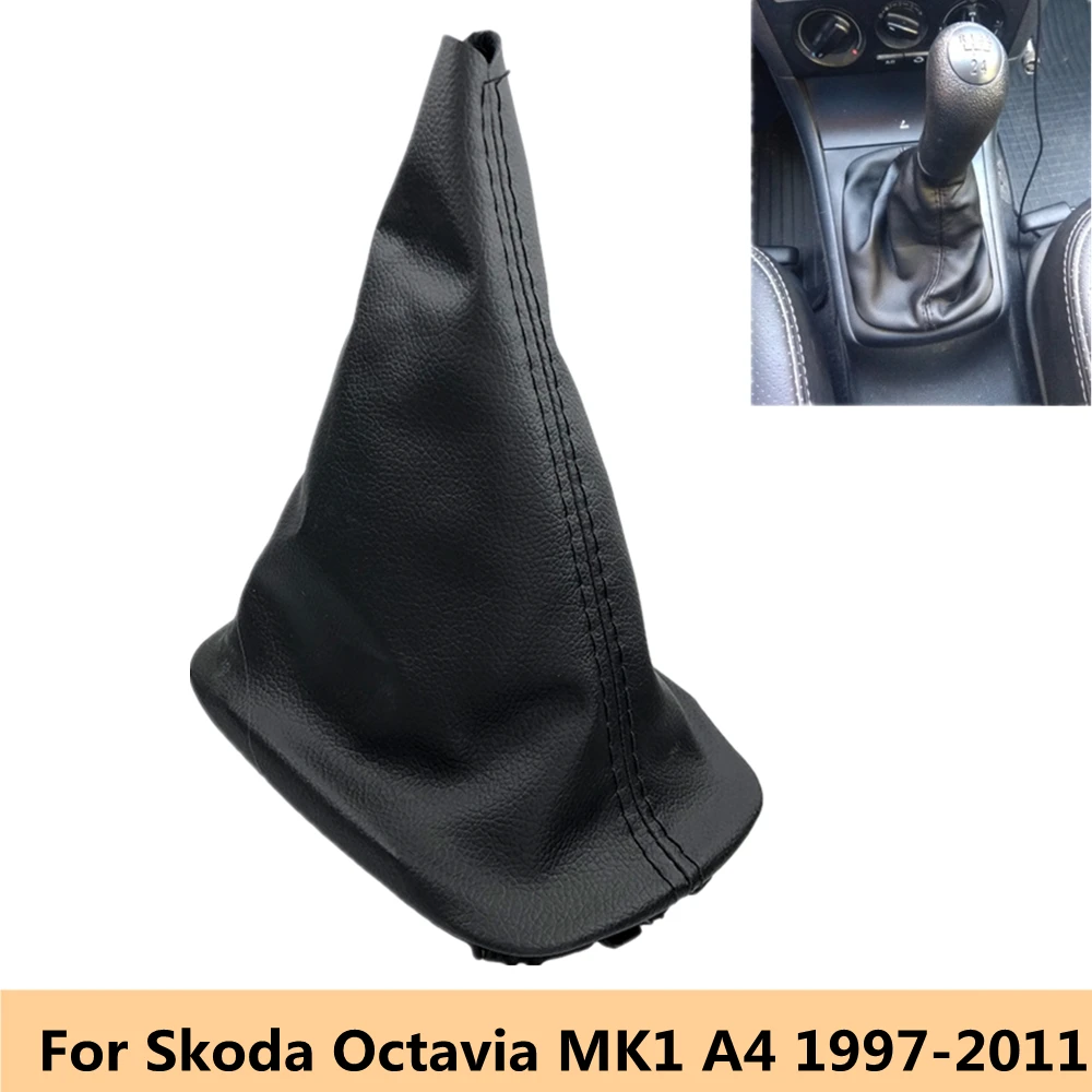 5/6 prędkość skórzana gałka zmiany biegów osłona osłona buta skrzynka dla Skoda Octavia MK1 A4 1997 1998 1999 2000 2001 2002 2003 2004-2011