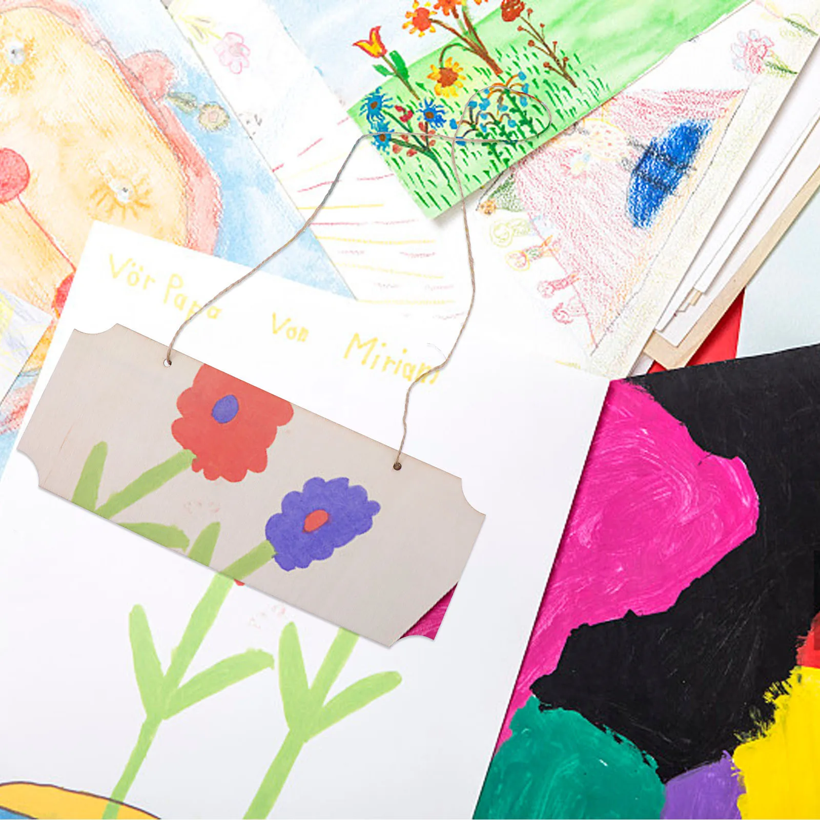 

6Pcs DIY Wooden Cutouts Smooth Blank Wood Slices for Painting Easter Christmas Wedding Home Decoration DIY Wood Craft Hanging