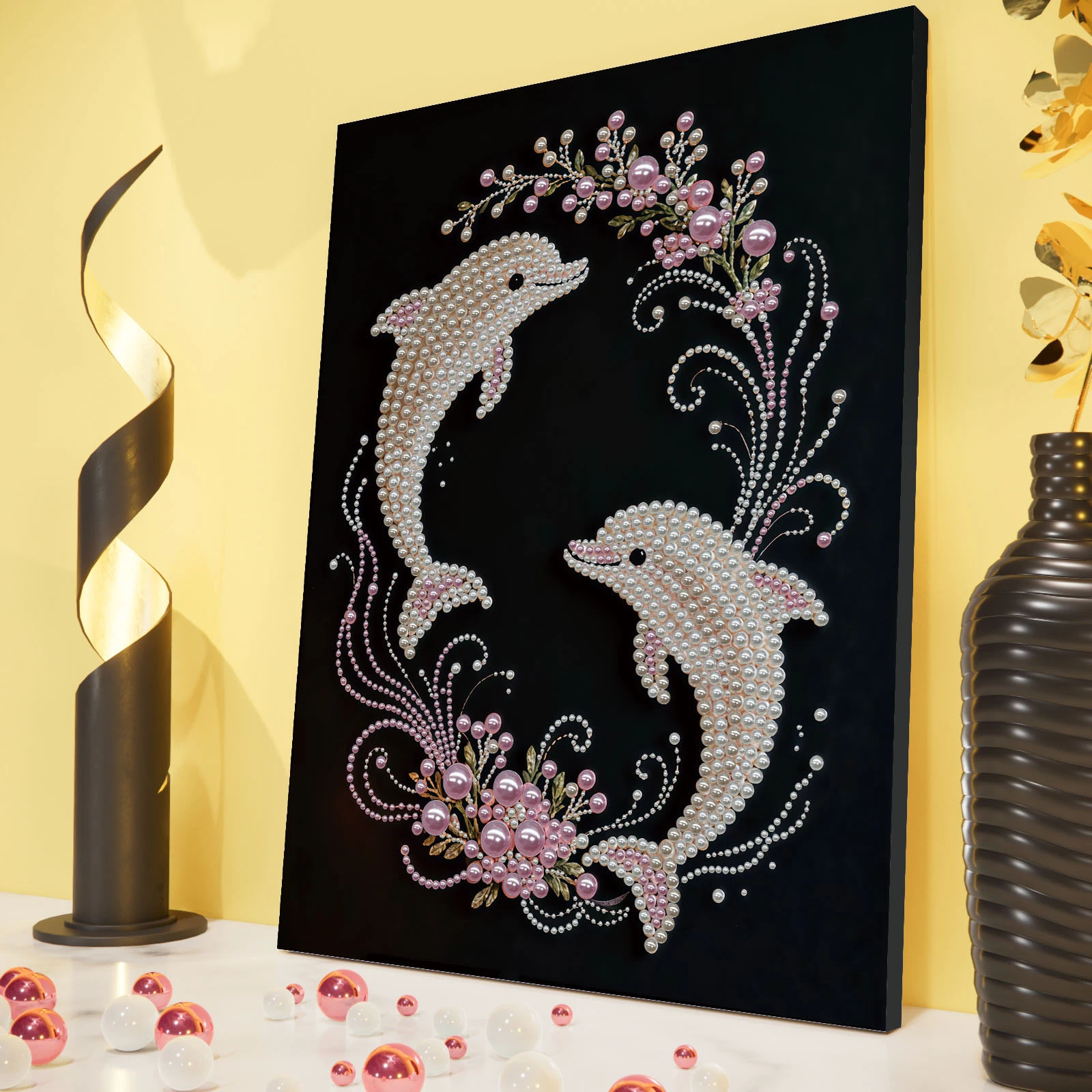 

DIY Pearl Painting Kit for Adults Beginners Home Wall Decor Pearl Gem Paintings Picture Arts Craft With Frame 30x40cm